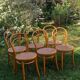 Set of 6 caned bistro chairs