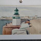 Watercolor by Michel Roubille, Yeu Island 1987.