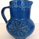 Handmade Rimini Blue Lacquered Ceramic Jug by Aldo Londi for Bitossi, Italy