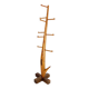 Vintage Brutalist wood standing coat rack