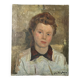 Portrait à l'huile d'une jeune femme par Gustave Balenghien