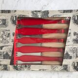 Set of 6 forks with three peaks in Bakelite 60s