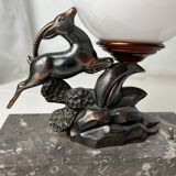 Lamp night light Art Deco opaline signed Limousin