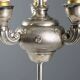 Antique Florentine lamp in silver with floral decoration, Italy, 20th century