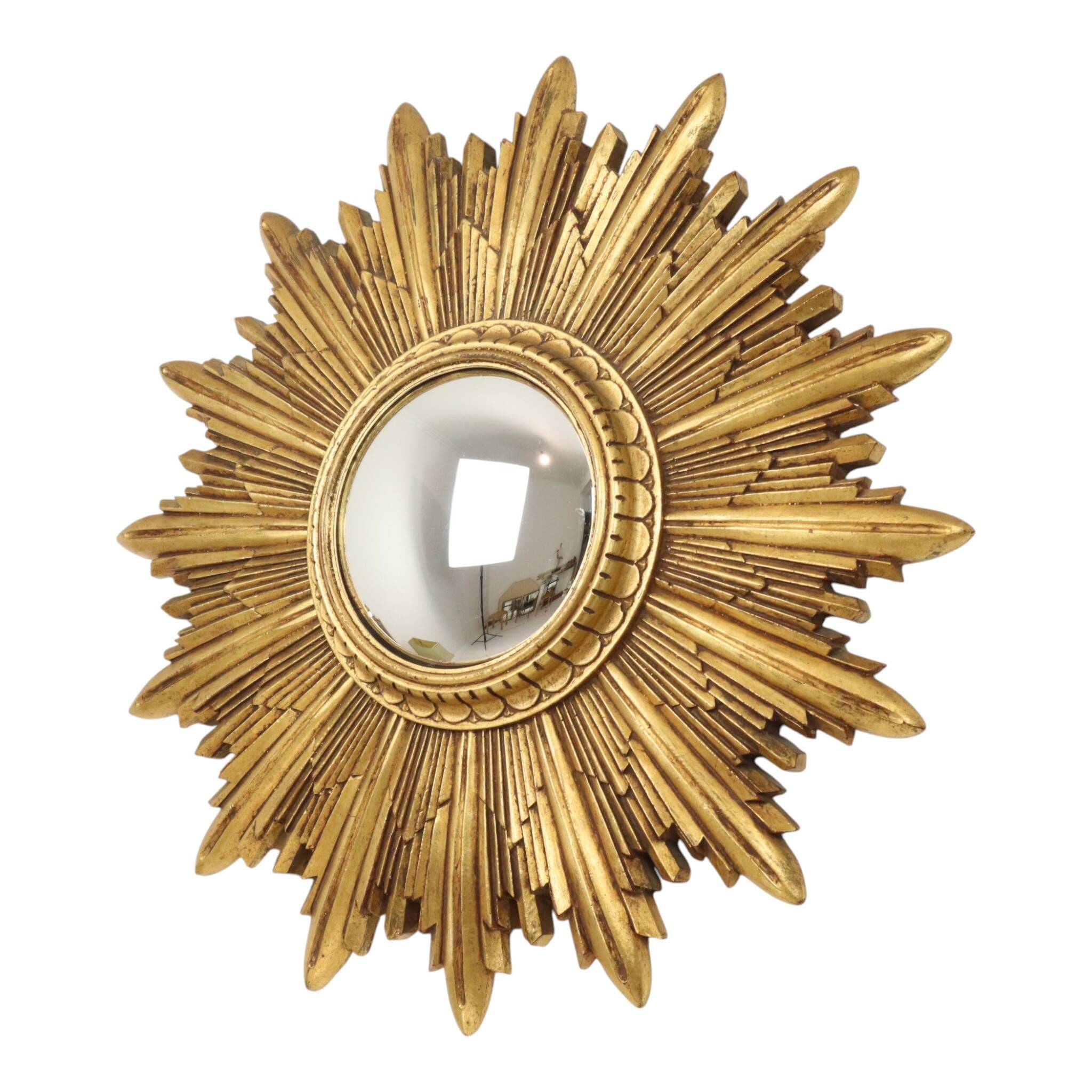 Gold Leaf Sunburst Mirror (Resin, 56cm)