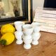 Six "Clover" egg cups in porcelain - 1970.