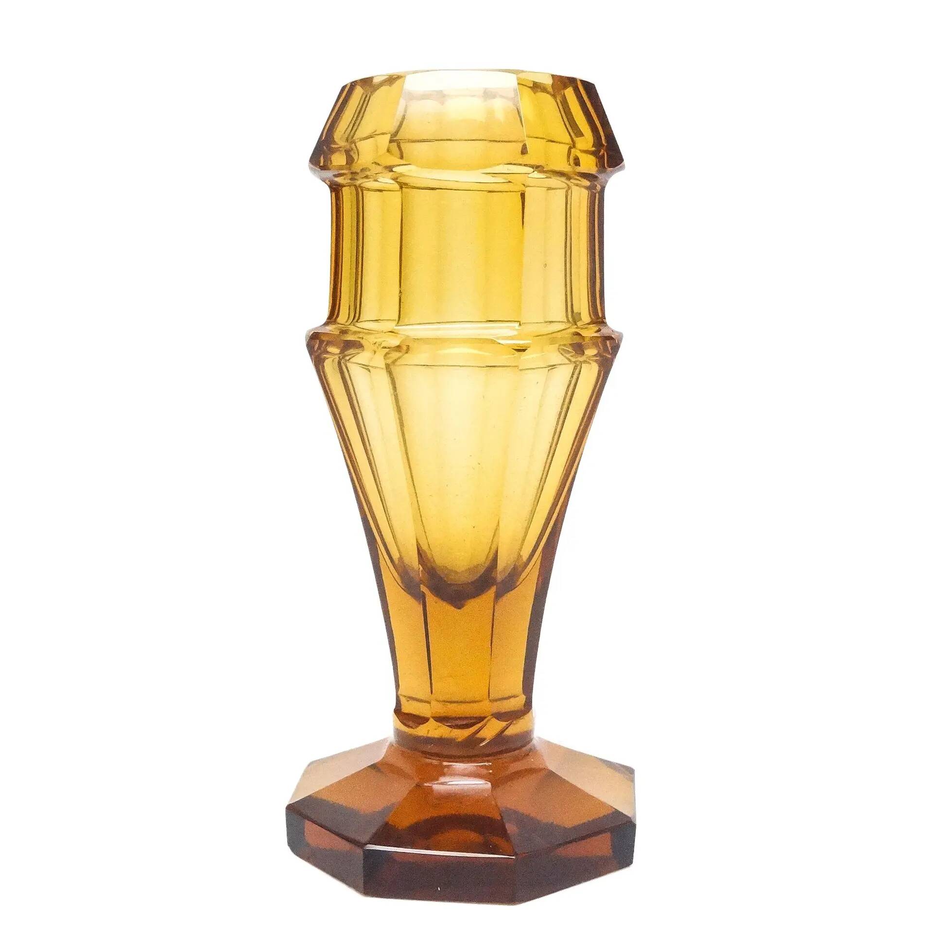Art Deco vase, crystal, Moser, Czechoslovakia, 1930s