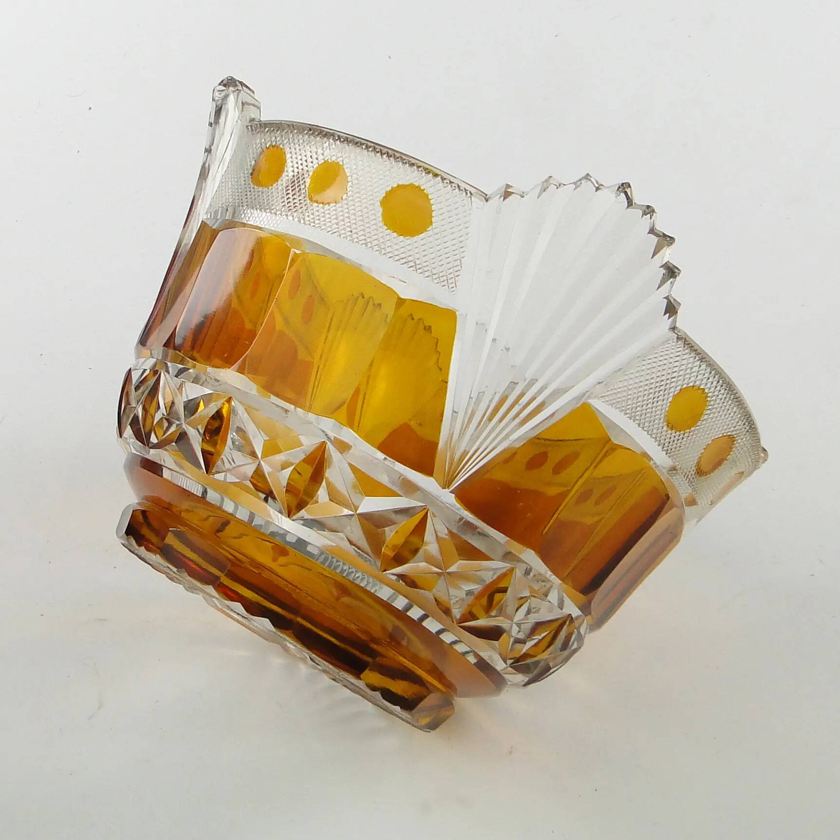 Mid-century modern fruit bowl, crystal, Poland, 1970s