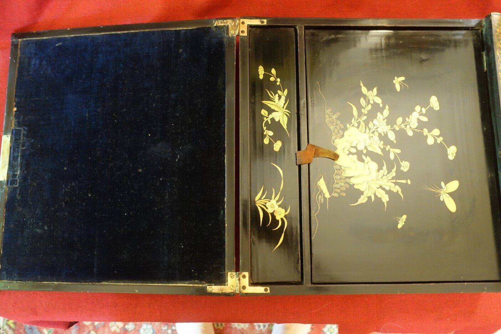 19th century Asian lacquer writing desk Napoleon III