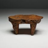 Table basse en bois de burl organique, France, années 1950