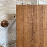 Vintage farm table with spindle legs.