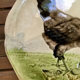 19th century majolica plate Hen and Chicks Choisy Le Roi