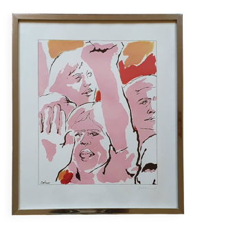 Modern painting "The Protesters" signed by José Balmes