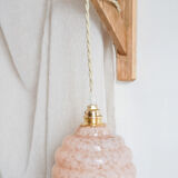 Suspension baladeuse verre de Clichy pink vintage