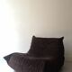TOGO low chair in chocolate suede, Michel Ducaroy for Ligne Roset 1970