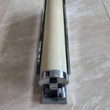 Big chrome Bauhaus / functionalist wall lamp with lampshade - 1930s