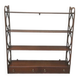 English Mahogany Wall Shelf – Georgian Style Bookcase Early 20th Century