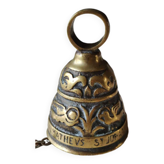 Old Table/Religious Bell. In bronze with golden patina