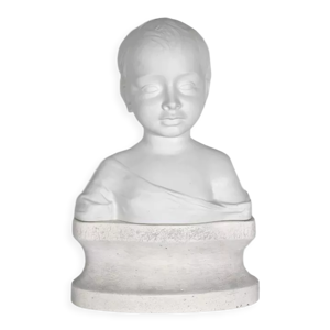 Buste d’enfant en biscuit de