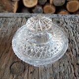 Glass candy box with diamond stopper