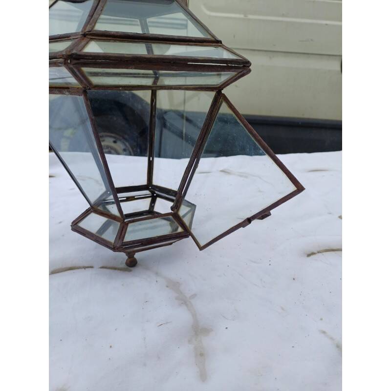 Lampe suspension métal et verre