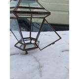 Lampe suspension métal et verre