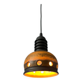 Lampe à suspension en céramique marron d'Allemagne de l'Ouest du milieu du siècle