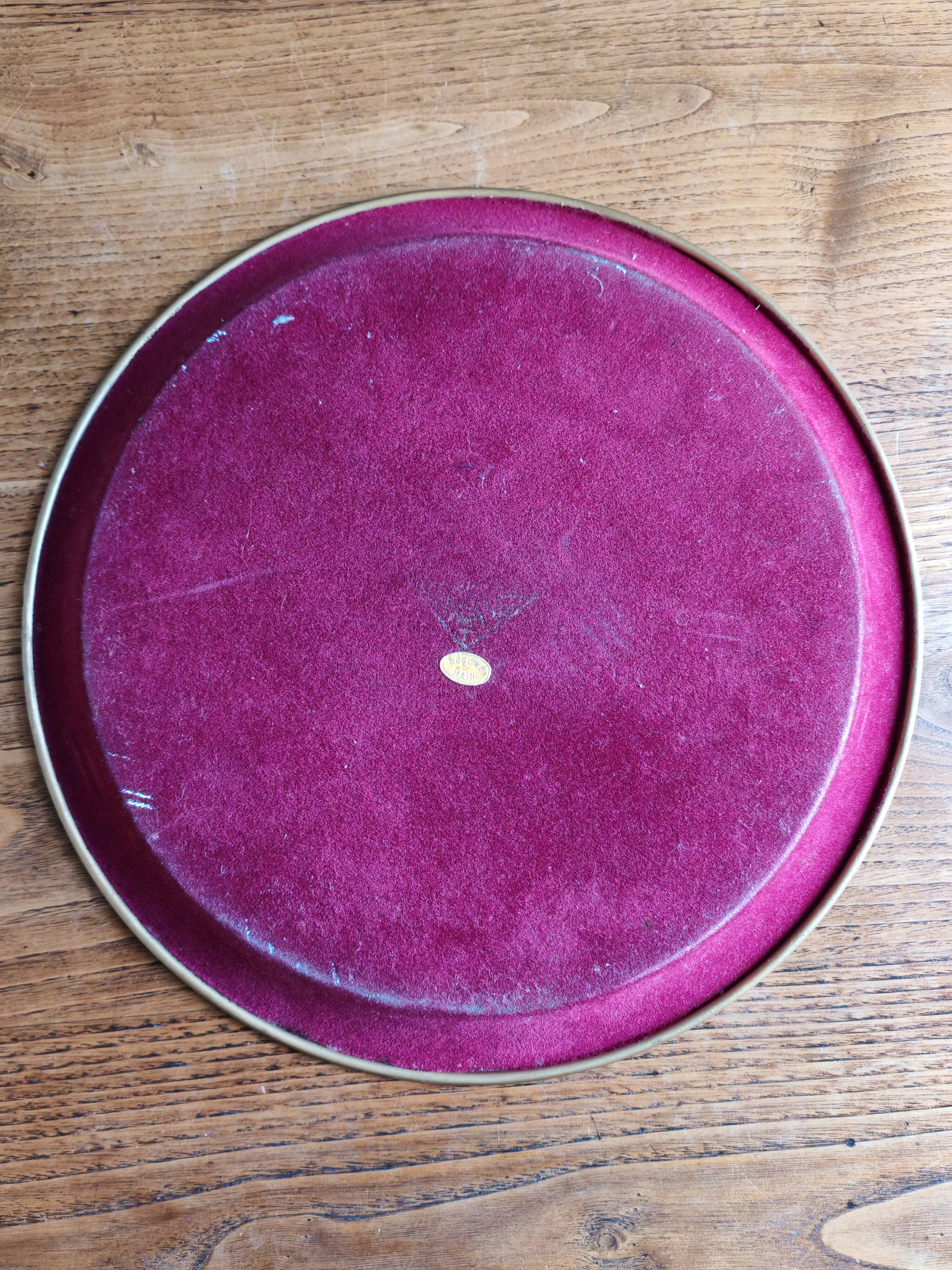 Old Red Plate Signed - Hand-Painted Floral Decoration