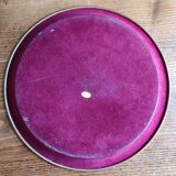 Old Red Plate Signed - Hand-Painted Floral Decoration