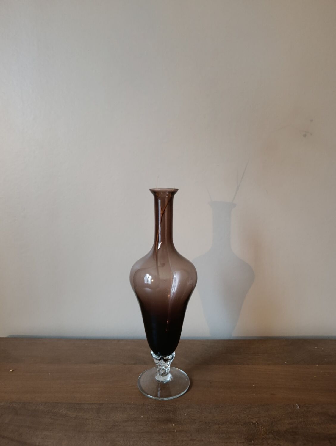 Vintage smoked blown glass vase from Empoli