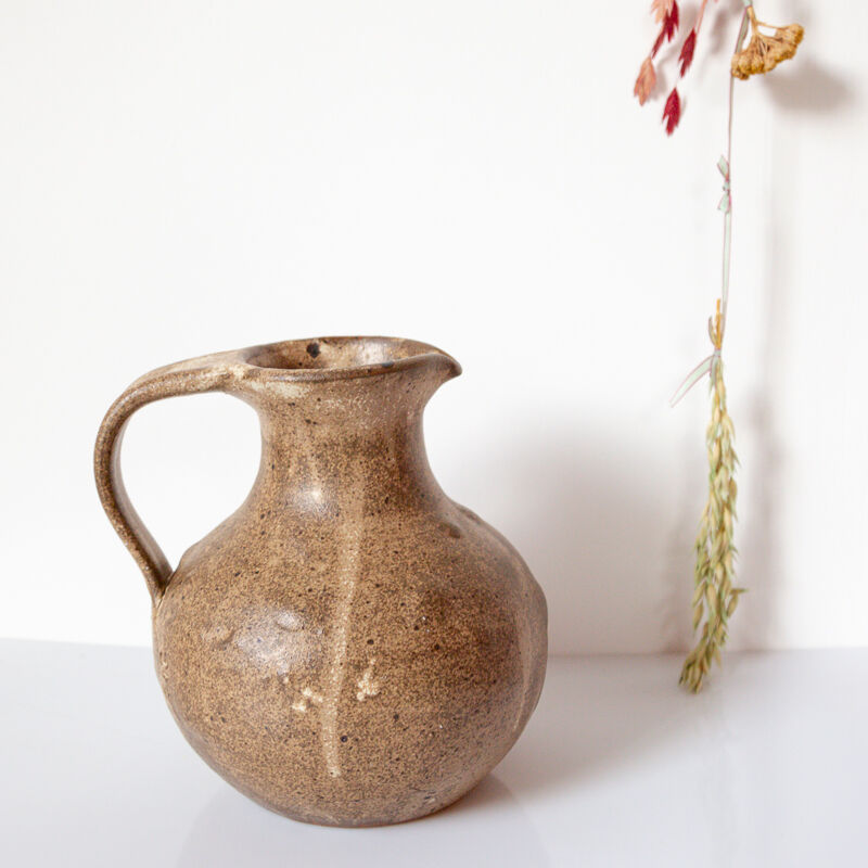 Signed jug pitcher in gres