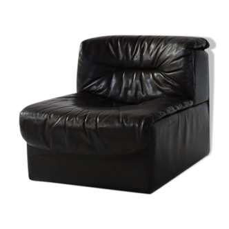 Vintage modular leather element lounge chair