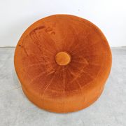 Round armchair in the style of Pierre Paulin, oversized pouf, velvet.