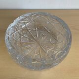 Large vintage pocket tray or ashtray in chiseled Bohemian crystal