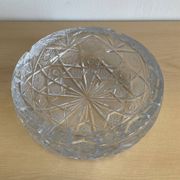 Large vintage pocket tray or ashtray in chiseled Bohemian crystal