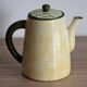 Vintage yellow and green ceramic coffee pot
