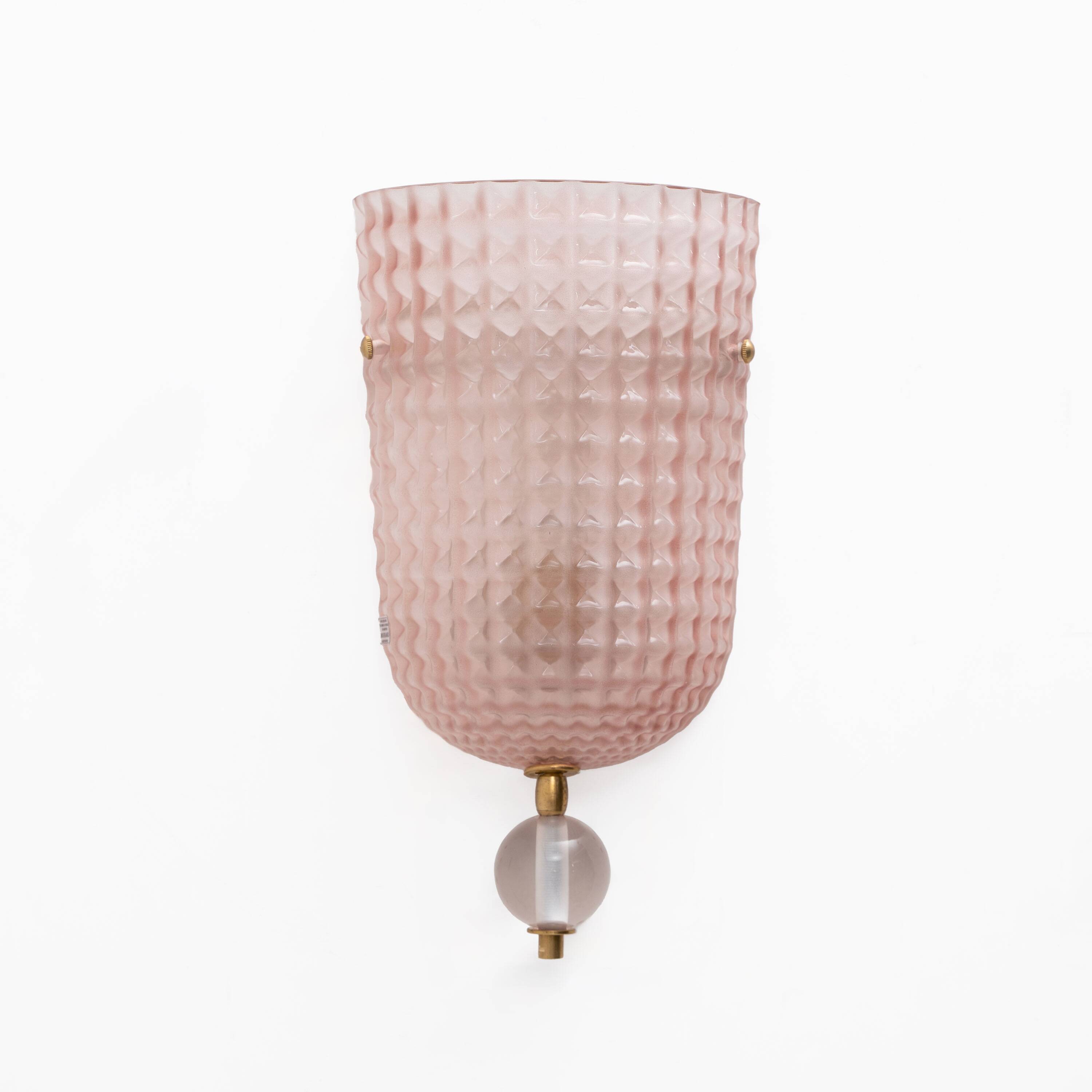 Pair of Art Dèco Style Italian Murano Glass and Brass Sconces