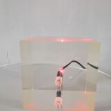Cube lamp in plexi Plugg design Habitat 2000s