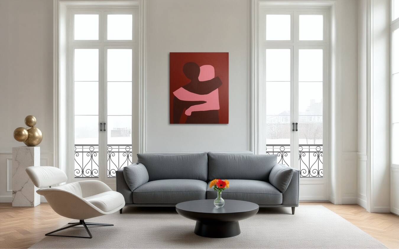 Painting on stretched canvas "can i hold you" 100x81cm