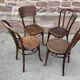 Lot de 4 chaises bistrot dépareillé bois courbé