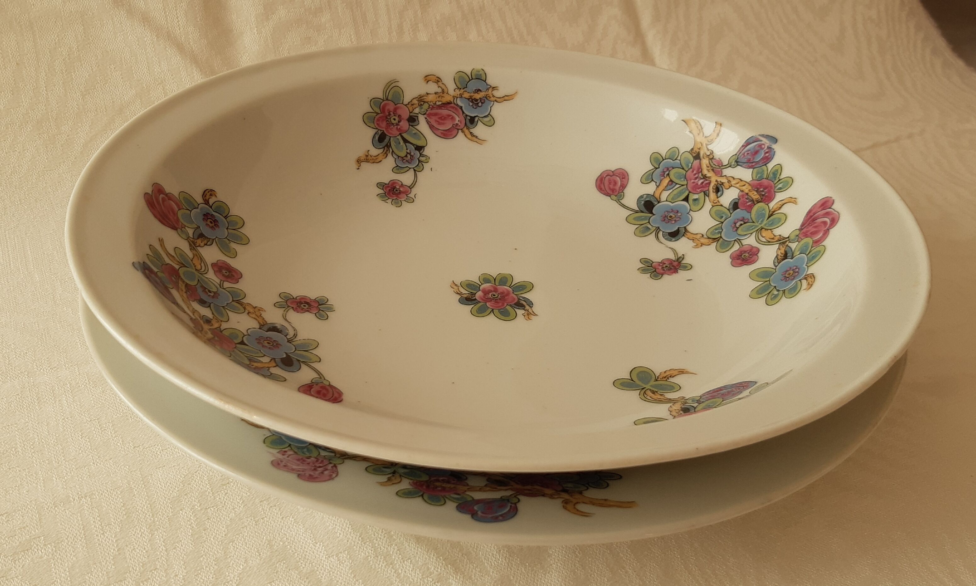 Two old dishes, Art Deco style décor