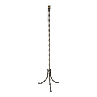 Lampadaire en laiton style bambou, style Maison Baguès, 1960