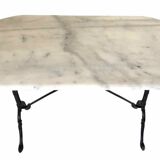 Oval marble and cast iron bistro table