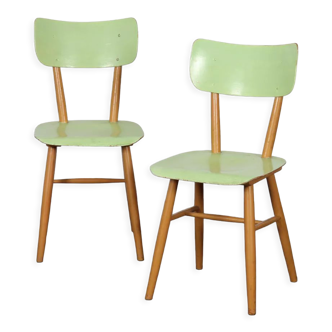 Paire de chaises vertes pour Ton, 1960