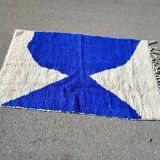 Tapis berbère bleu fait main 100cm x 200cm