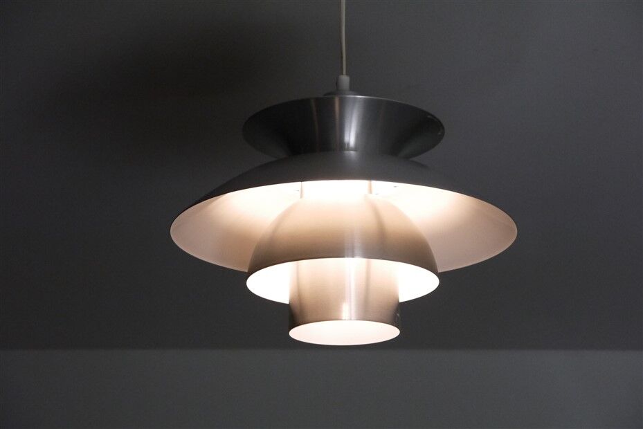 Vintage Scandinavian aluminum pendant light 1970
