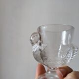 6 chicken shells transparent glass arcoroc france of the 70s