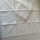 Pair of hand-embroidered SR monogram pillowcases.