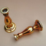 Pair of equalized candle holders with silvering, mixed gilding