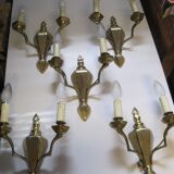 lot of 5 wall sconces bronze